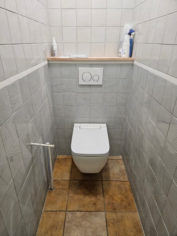 installation d'un WC suspendu GEBERIT avec cuvette lavante à Ruy-Montceau